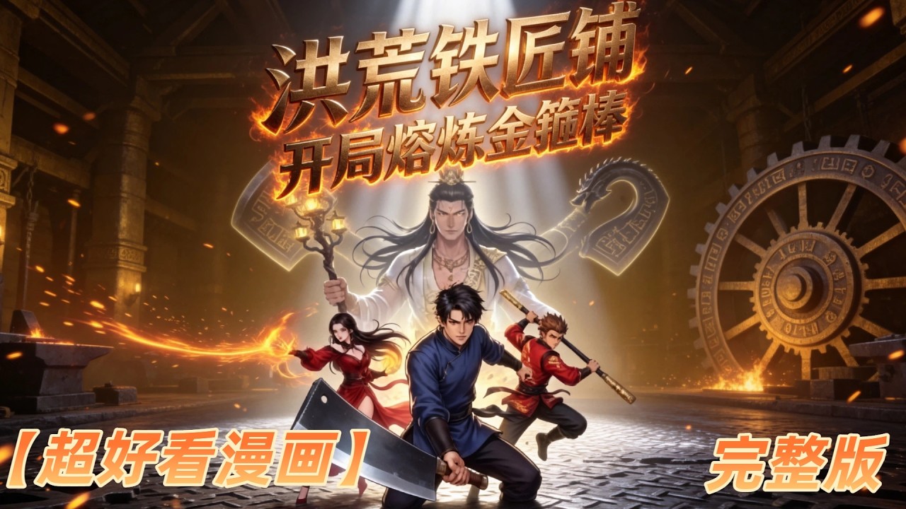 🔥一口气看完【洪荒铁匠铺开局熔掉金箍棒】完整版 | 穿越洪荒开铁匠铺，开局熔掉定海神针金箍棒，以凡铁锻混沌至宝，震惊三界漫天神佛 #洪荒铁匠铺开局熔掉金箍棒 #洪荒爽漫 #玄幻修仙