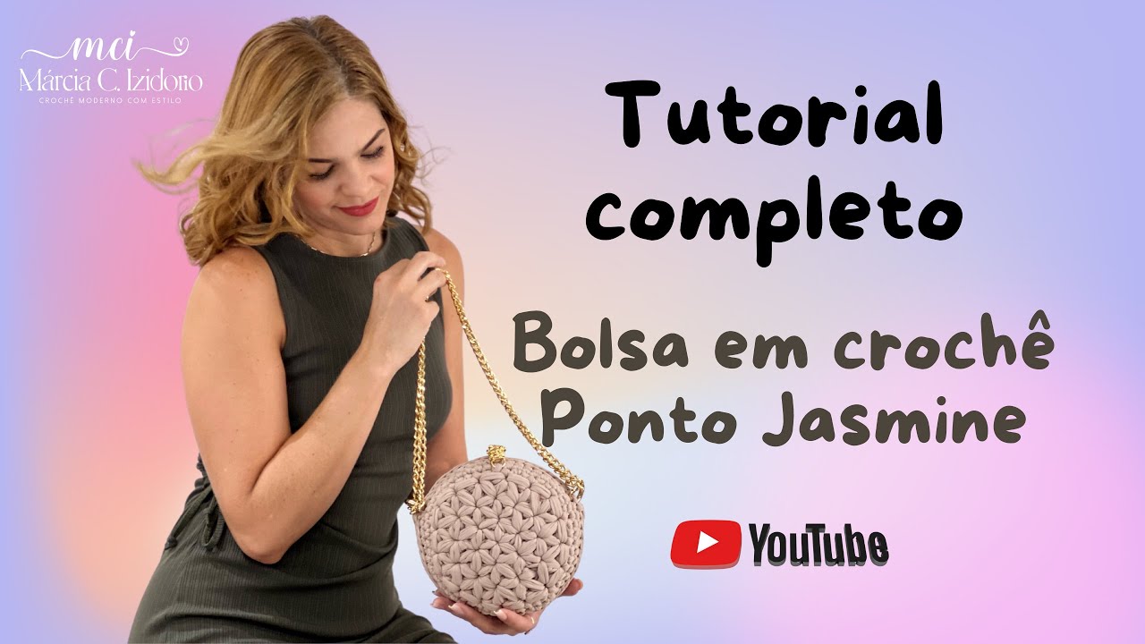 Tutorial de Bolsa em crochê ponto Jasmine / Crochê passo a passo / Crochê para iniciantes