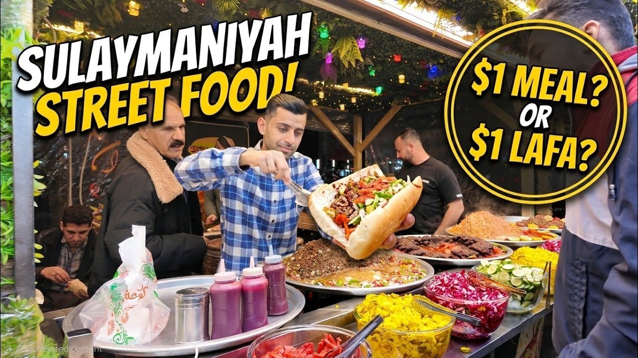 $1 Street Food in Sulaymaniyah  | Night life in Kurdistan