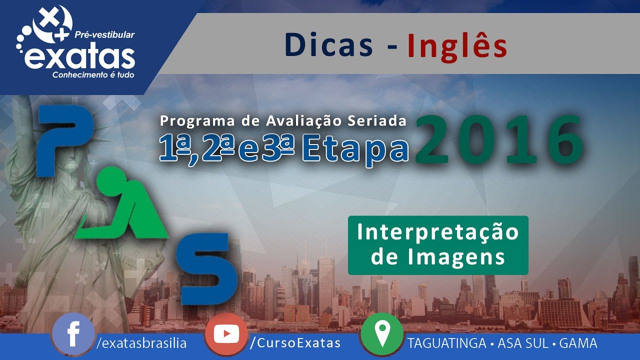 Dicas PAS 1, 2 e 3 - 2016 - Inglês - Interpretação de Imagens