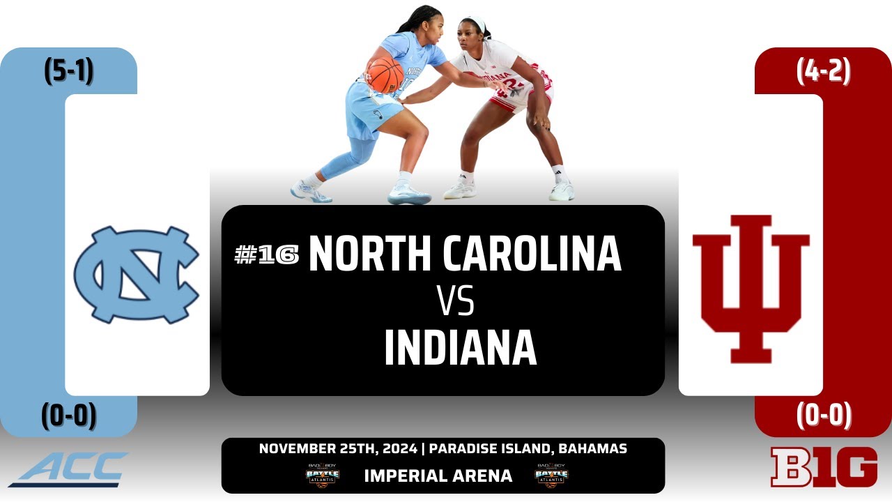 No. 16 North Carolina vs Indiana | 2024 Battle 4 Atlantis: Championship | 11.25.24