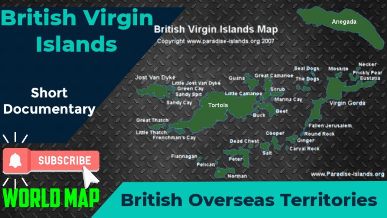 British Virgin Islands on World Map, Map of British Virgin Island, British Overseas Territory