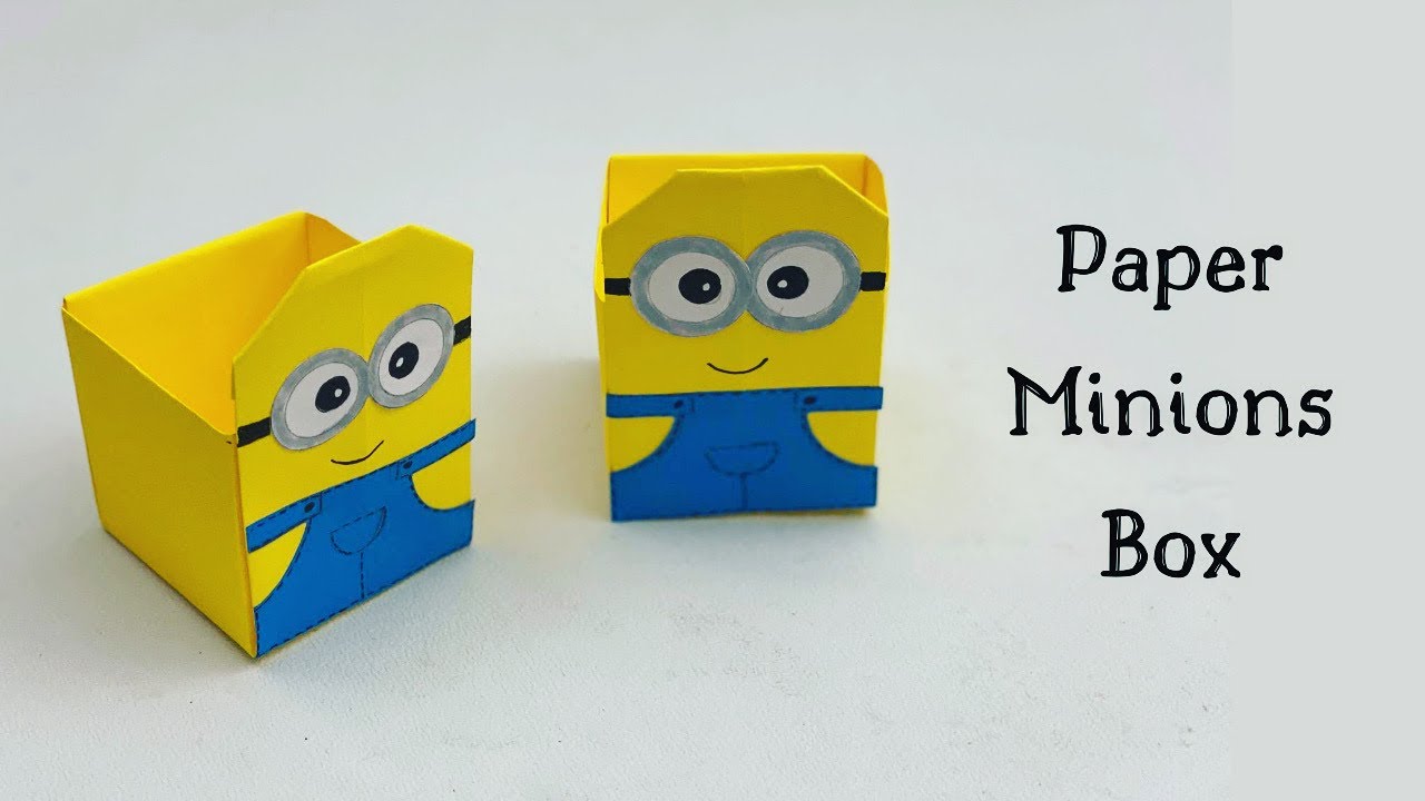 How To Make Easy Paper Minions Box For Kids / Nursery Craft Ideas / Paper Craft Easy / KIDS crafts