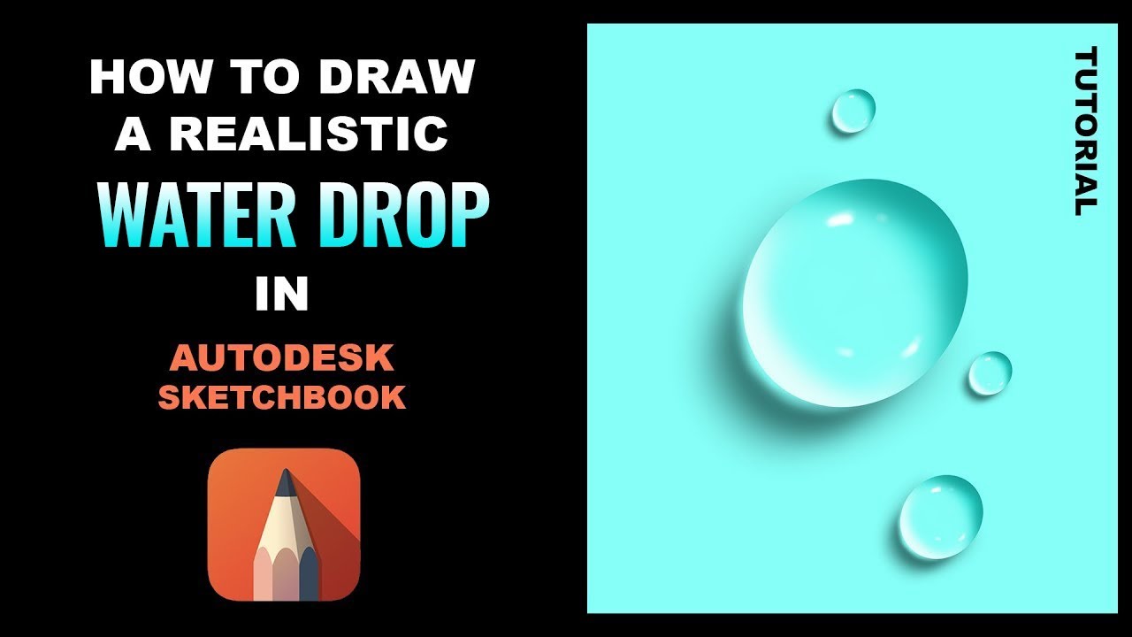 How To Draw Water Drop on Autodesk Sketchbook | Step by step | #sketchbook #digitalpainting