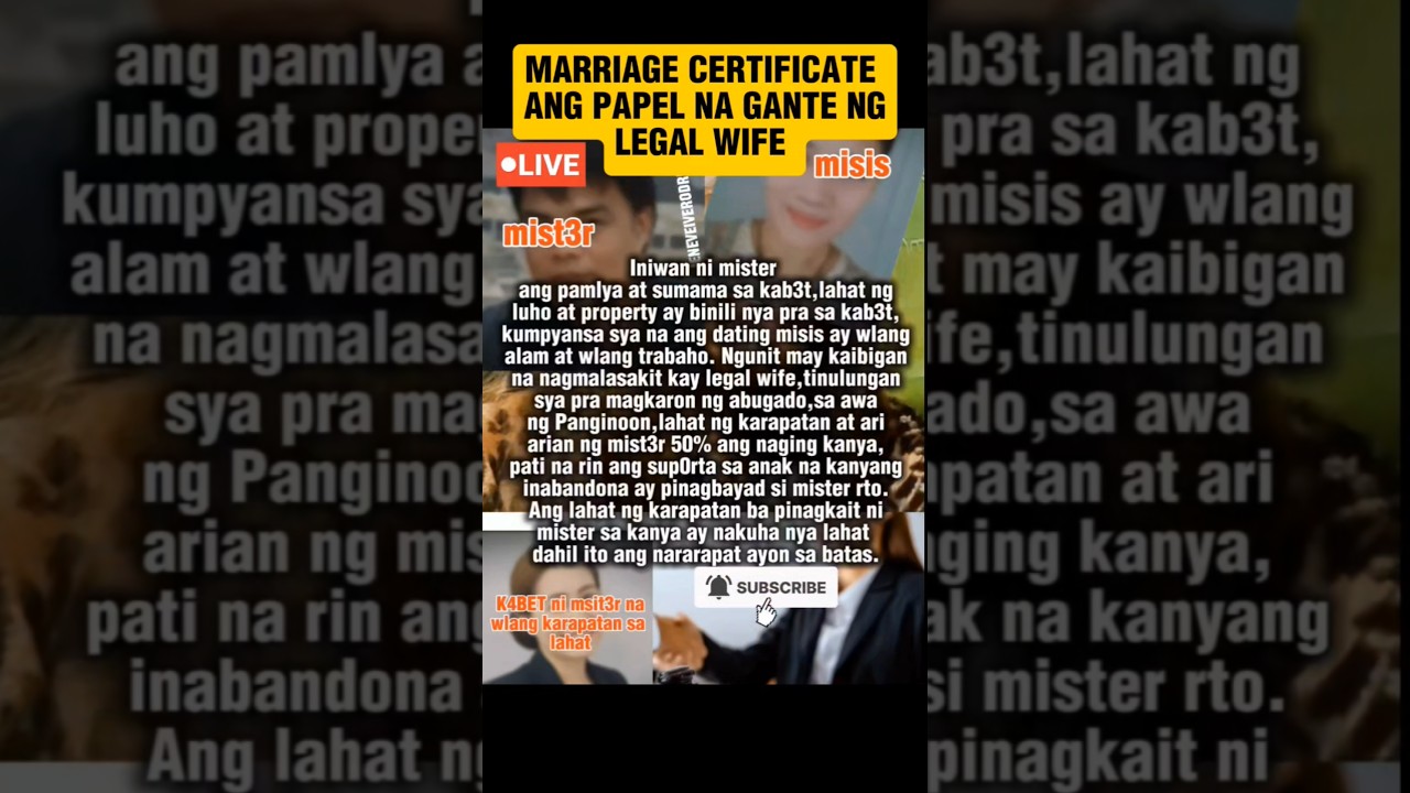 KARAPATAN NG LEGAL NA ASAWA! #latesupdates #viral #newsheadlines #trendingnews #trending