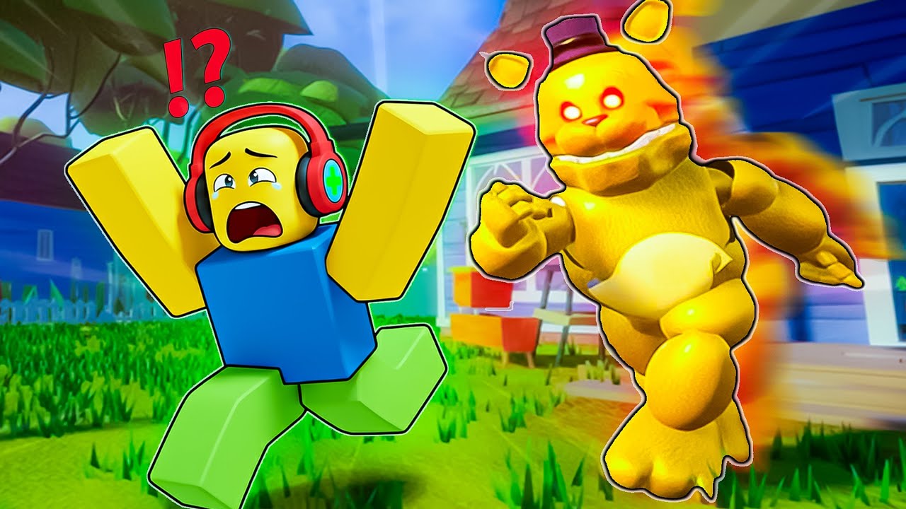Noob plays – Roblox Hello Neighbor (Fredbear Mod Was TERRIFYING)