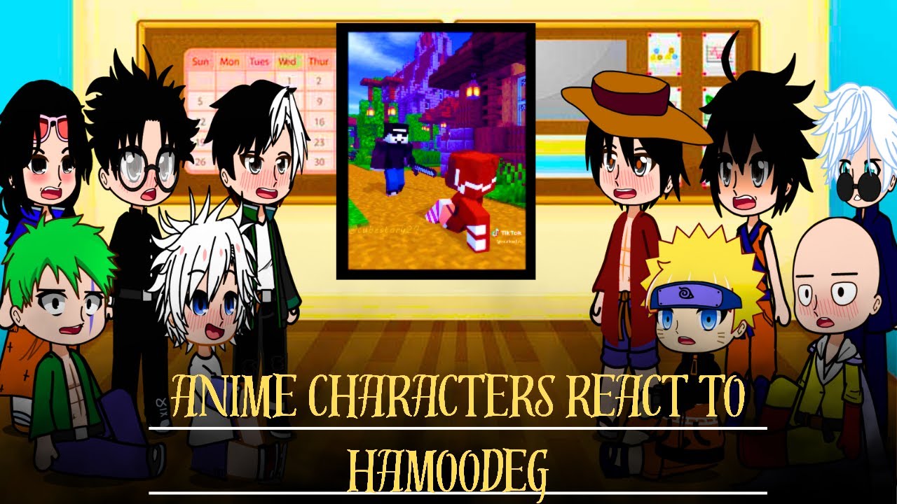 Anime Characters React To HamoodeG  🇺🇸 🇧🇷 🇪🇸 || Minecraft || Gacha React