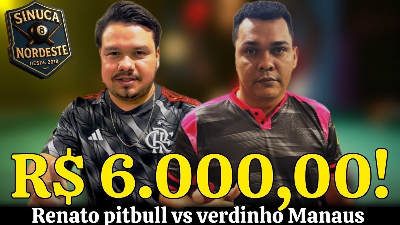 Classico🎱💥 PITBULL VS VERDINHO 6k 04/02 ao vivo #sinuca #aovivo