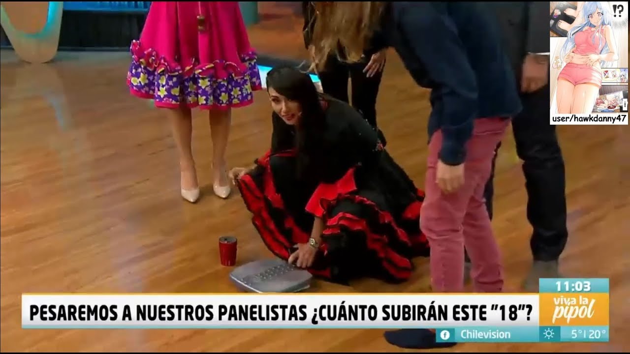 Pamela weighs herself (2019)