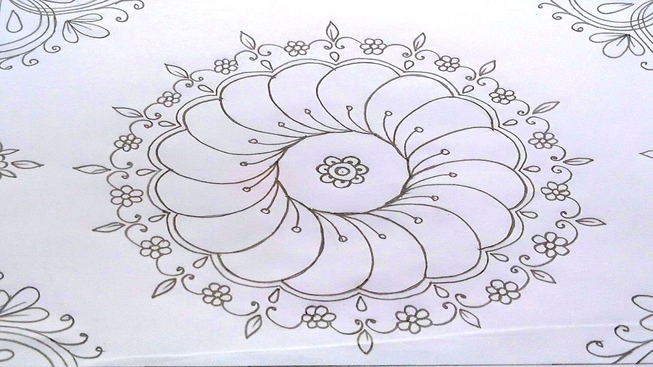 Hand Drawing Design,Embroidery Pattern By Miss Anjiara Monsur,Nakshi katha design,कढ़ाई पैटर्न 2020