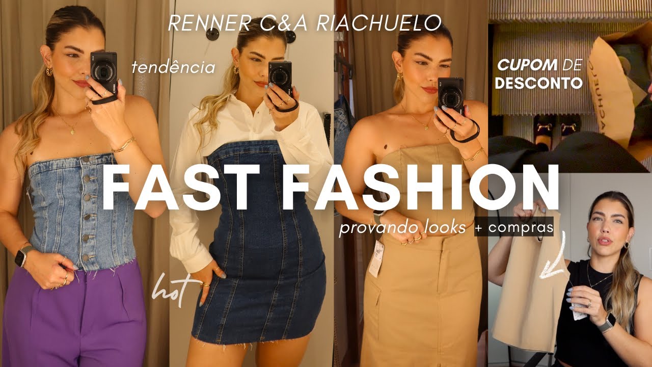 PROVANDO LOOKS E COMPRINHAS | C&A, RENNER E RIACHUELO