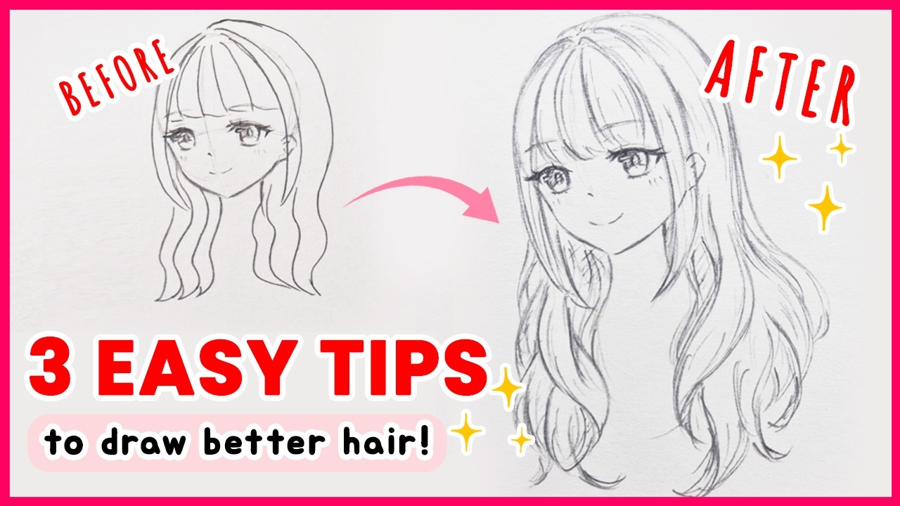 3 Easy Tips You Need to Know to Draw Anime Hair Like a Pro! #drawingtutorial #animedrawing