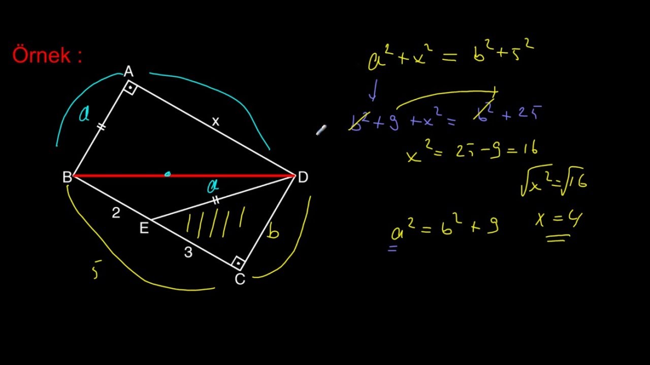 ÜÇGENLER | DİK ÜÇGEN-1 | PİSAGOR BAĞINTISI | GEOMETRİ | METİN HOCAM