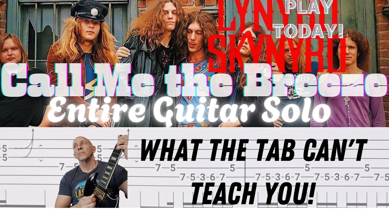 Lynyrd Skynyrd Call Me the  Breeze Guitar Solo Lesson Southern Rock Easy Intermediate Advanced Licks
