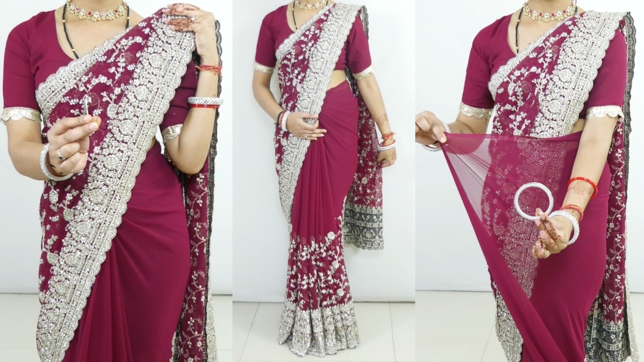 Modern Saree Draping Style TRick for Weddings | How to Look Stylish & Comfortable All Day In Saree