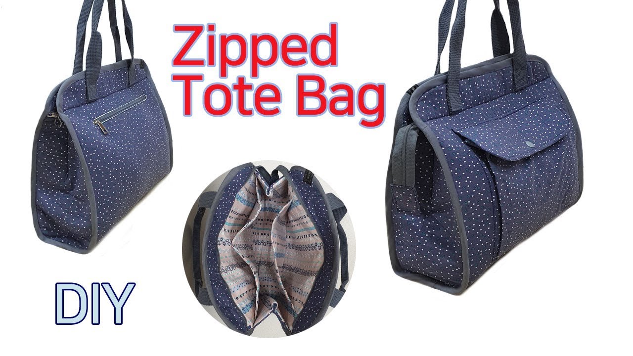 DIY Zipped Tote Bag/ Zipped Tote Bag tutorial/토트백 만들기/Tutorial für Taschen mit Reißverschluss