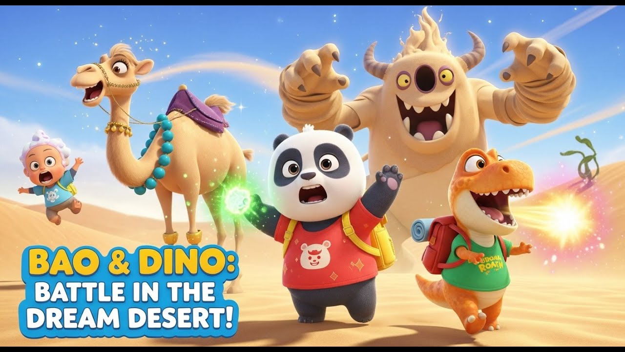 Join Bao the brave panda and Dino the colorful T-Rex Face the Sand Giant in an Epic Dream World