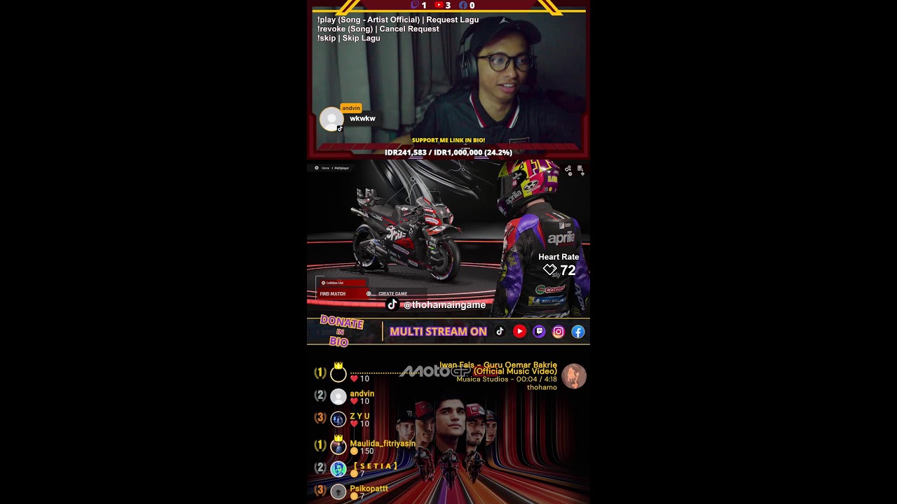 MotoGP™25 | Online Multiplayer | Heart Rate Overlay