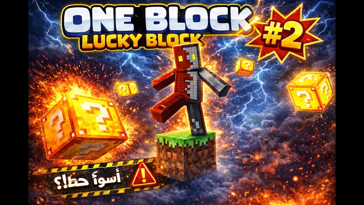 اشي مش طبيعي صار في ONE BLOCK #2 🤯😡 | أسوأ حظ بتاريخ Lucky Block؟!