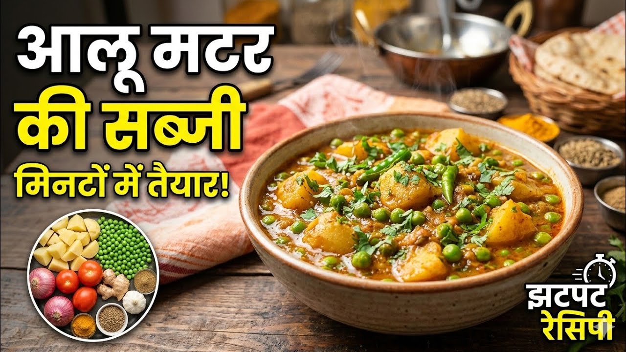 आलू मटर और टमाटर की सब्जी इस तरीके से बनाओगे तो सभी लोग बहुत सोक से खाएंगे।#aalumatarkisabji 