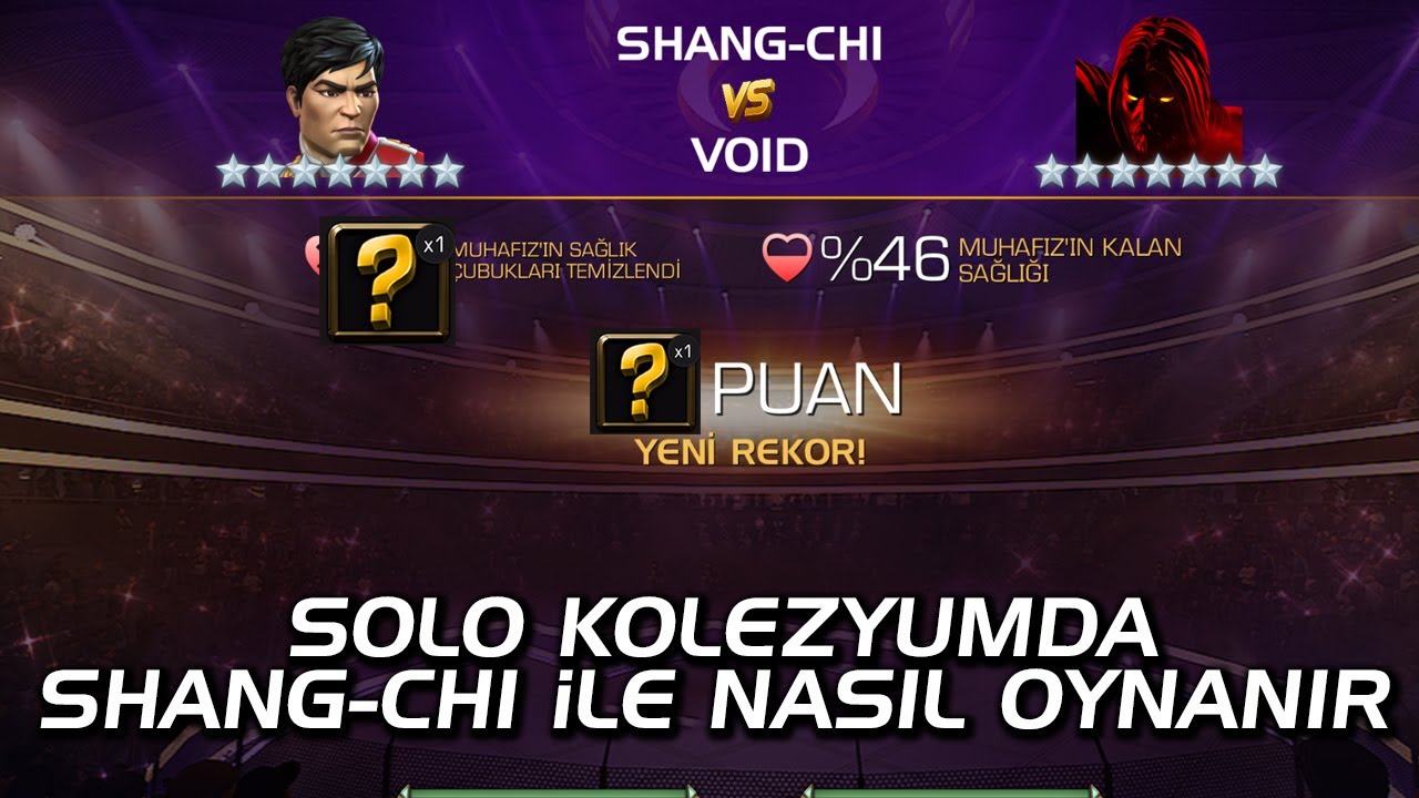 REKOOOOOOR -  SOLO KOLEZYUMDA SHANG-CHI İLE NASIL OYNANIR - MCOC KOLEZYUM SHANG CHİ REKORUM