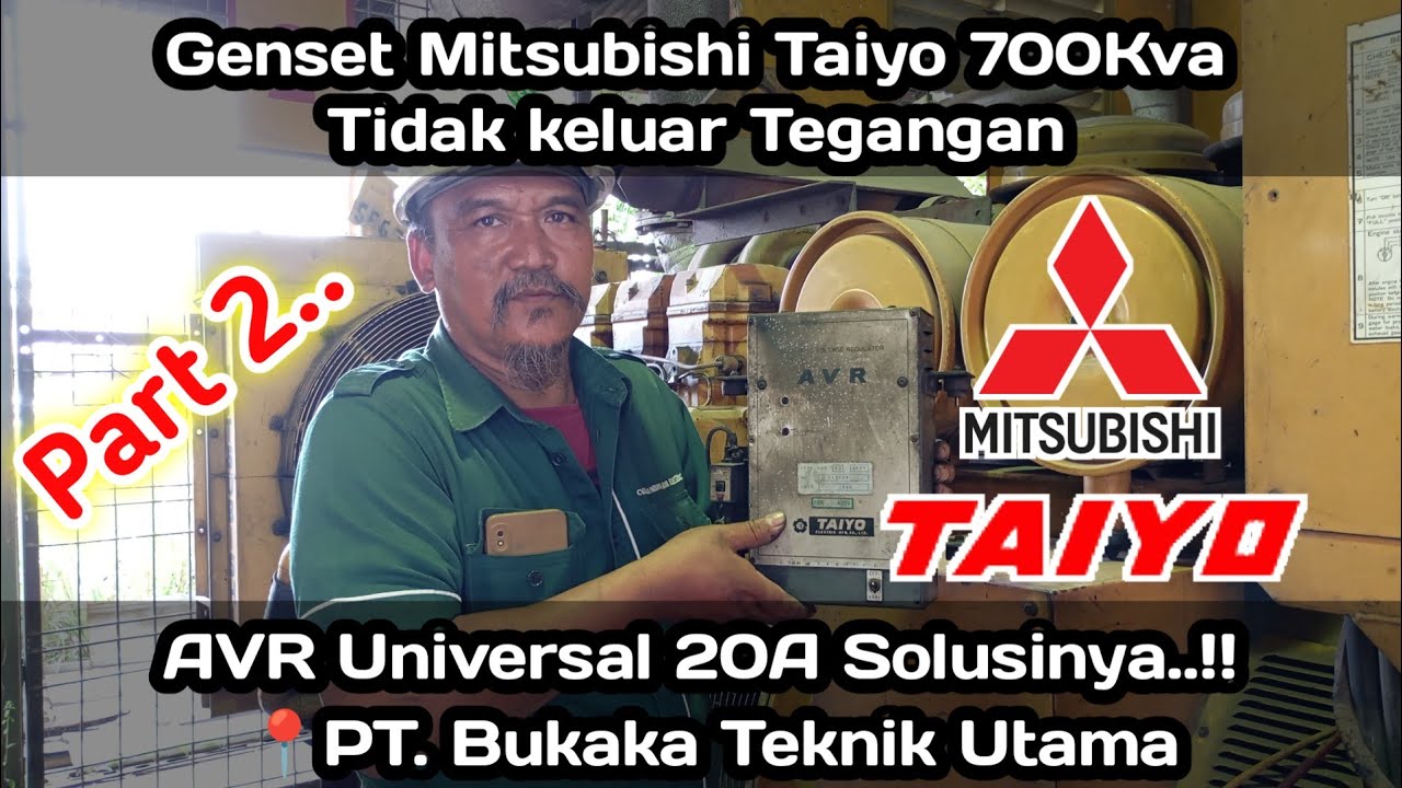 Ini Solusinya..! | Genset Mitsubishi Taiyo 700Kva Tidak Keluar Tegangan | AVR Universal 20A - Part 2