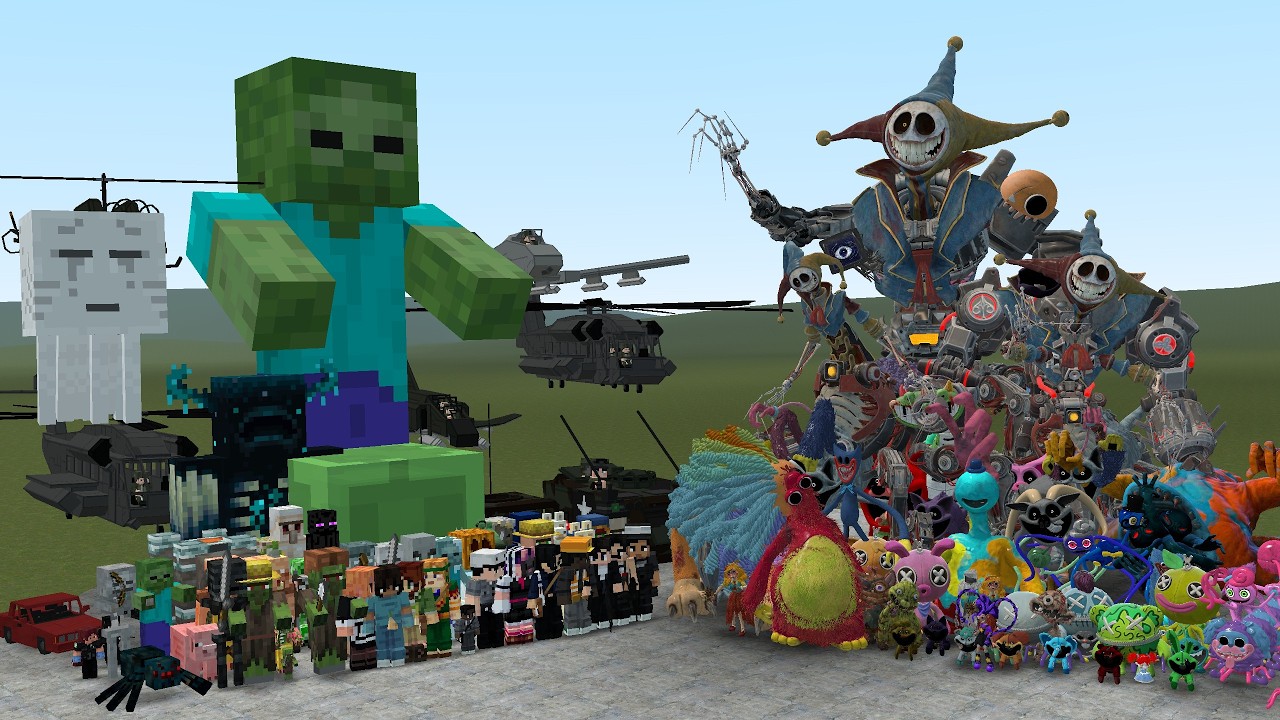 ALL POPPY PLAYTIME CHAPTERS 1-5 VS ALL MINECRAFT MOBS In Garry's Mod!