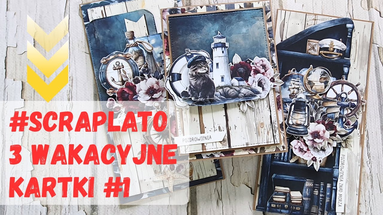 Trzy wakacyjne kartki z kolekcji Lighthouse – Mintay | Prosto do koperty. 3 Summer Cards 