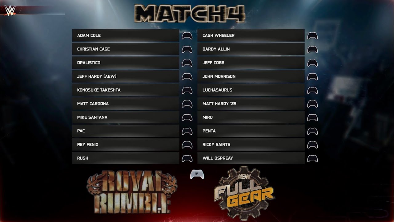 WWE2K25 UNIVERSE💭 AEW FULL GEAR Sep wk4, 20-man Royal Rumble(low ranks) FULL MATCH X|S