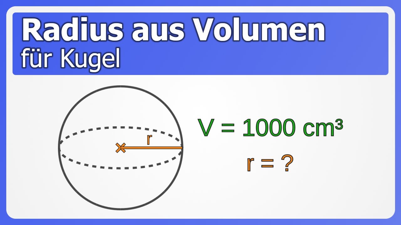 Kugel: Radius aus Volumen berechnen | Formeln umstellen