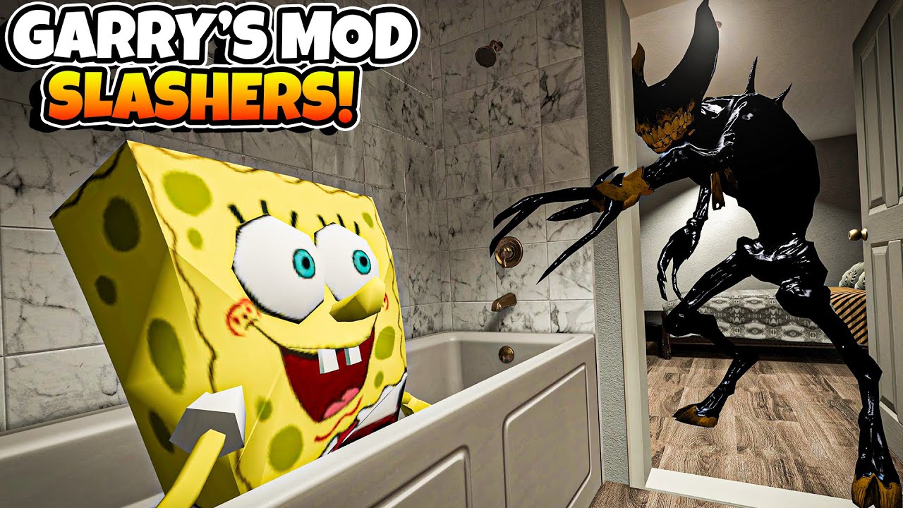 Can Spongebob Escape Bendy and FNAF in Garry's Mod Slashers?!