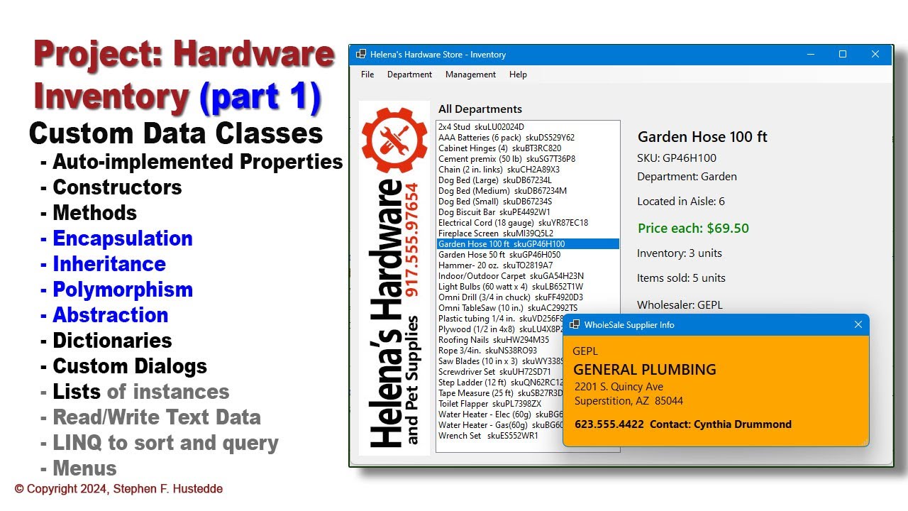 OOP Programming (VB) - 12H Hardware Inventory Project (part 1)