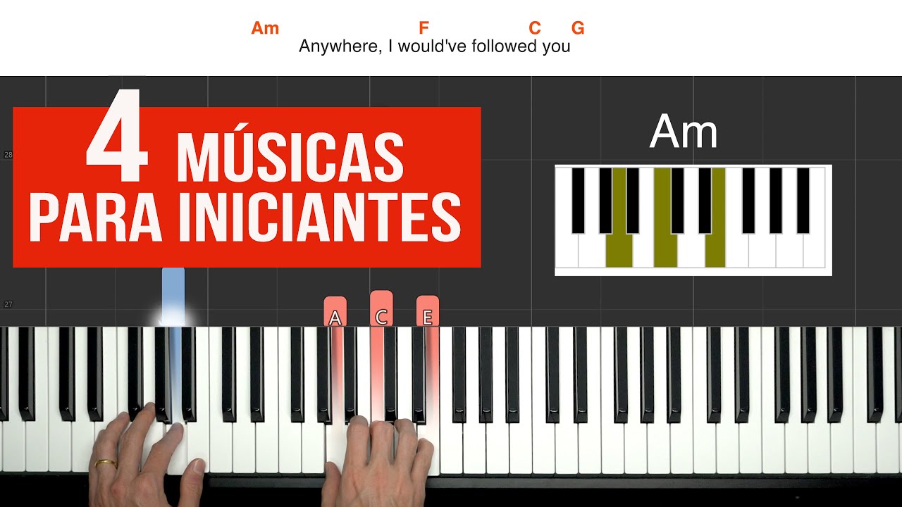 4 músicas que são PERFEITAS para iniciantes (aula de teclado)
