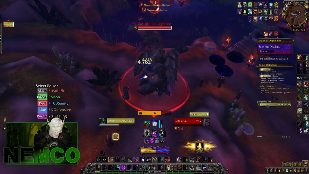 5 Mask Orgrimmar Horrific Vision - Subtlety Rogue - 10 Crystals
