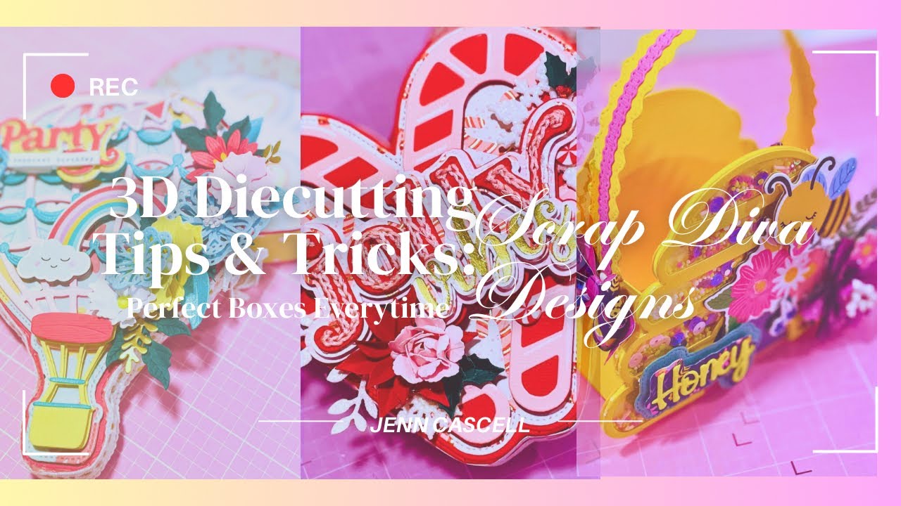 3D Die Cut Tips & Tricks | Perfect Boxes Every Time | Slim Box Making Strips Die @ScrapDiva29