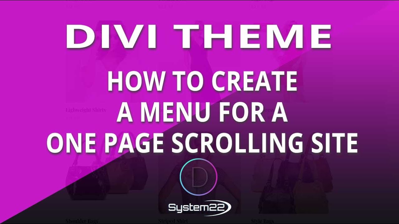 Divi Theme How To Create A Menu For A One Page Scrolling Site 👍