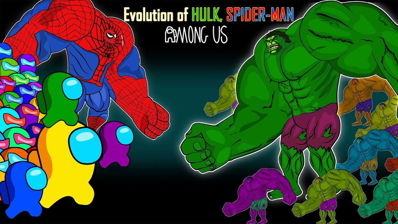 어몽어스 &  Evolution of HULK, SPIDER-MAN | Among Us COMPLETE | AMONG US ANIMATION