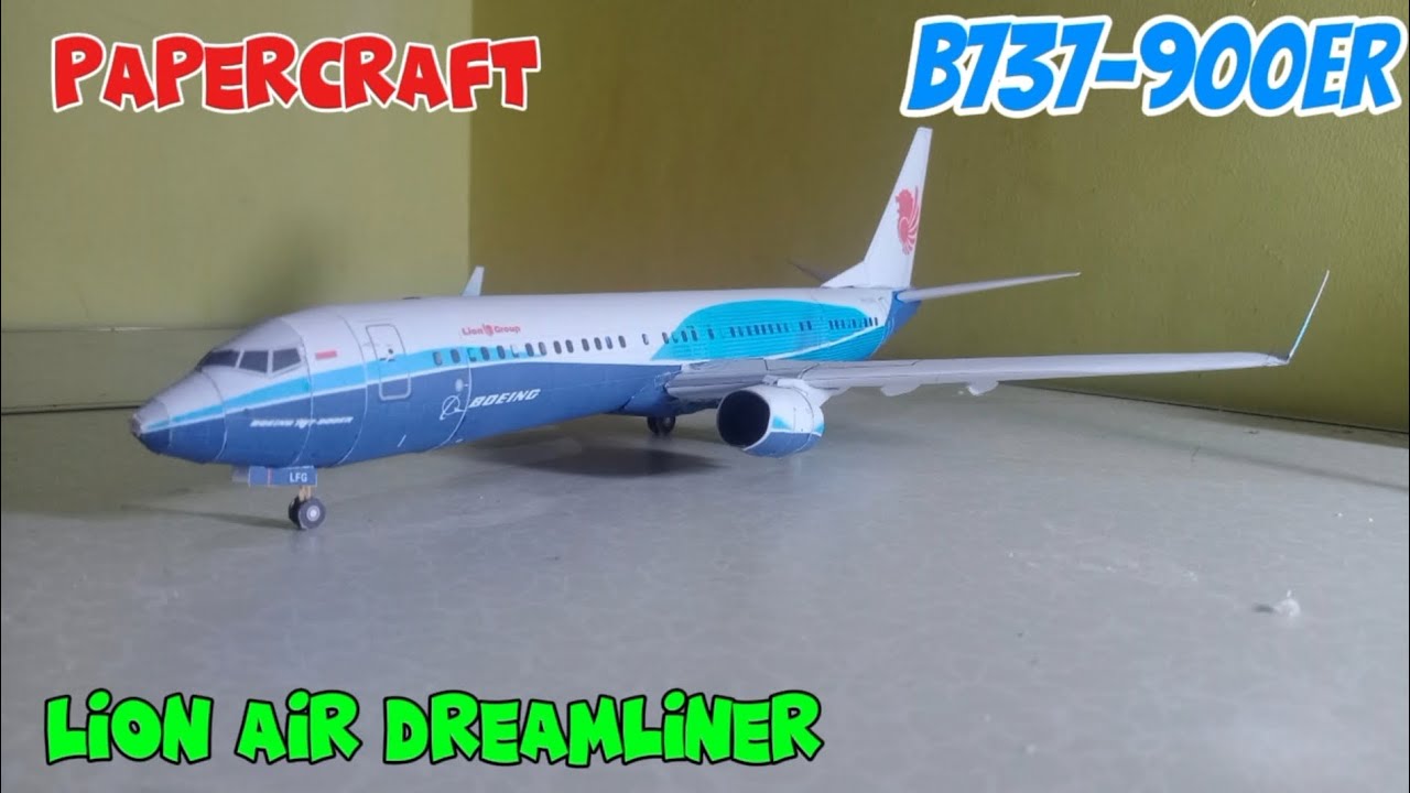 Cara membuat pesawat lion air dreamliner dari kertas karton