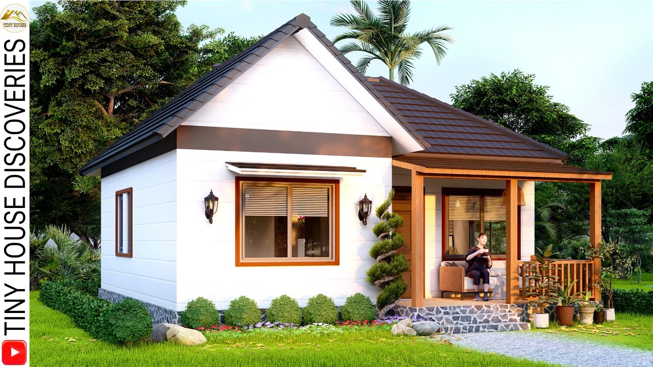 Lovely Tiny House Design with Peaceful Garden & Cozy Porch