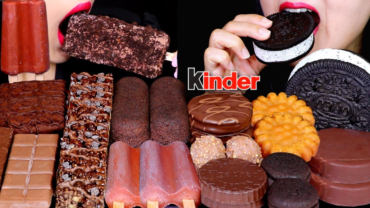 ASMR CHOCOLATE TWINKIES, CADBURY OREO CAKE, ICE CREAM, FUDGE BROWNIE, KINDER, YAKGWA, CHOCO PIE 먹방