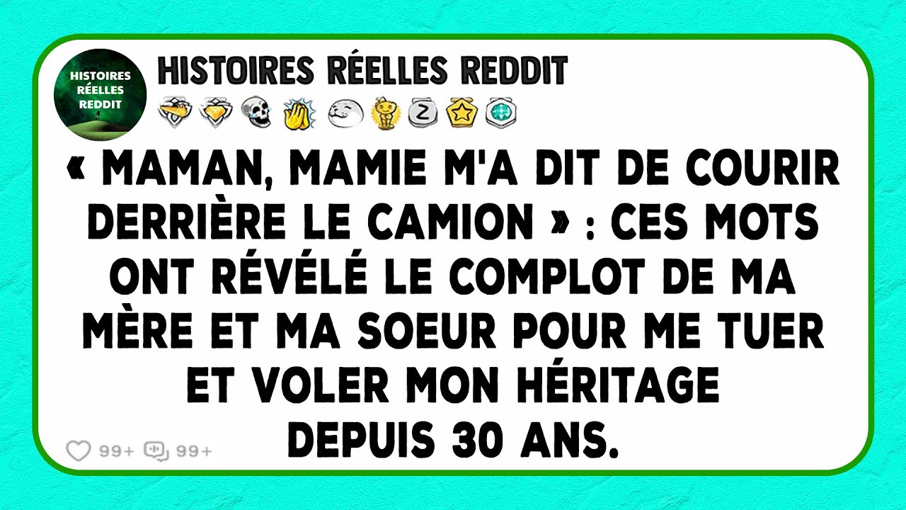 « Maman, Mamie m'a dit de courir derrière le camion » : Ces mots ont révélé le complot de ma mère...