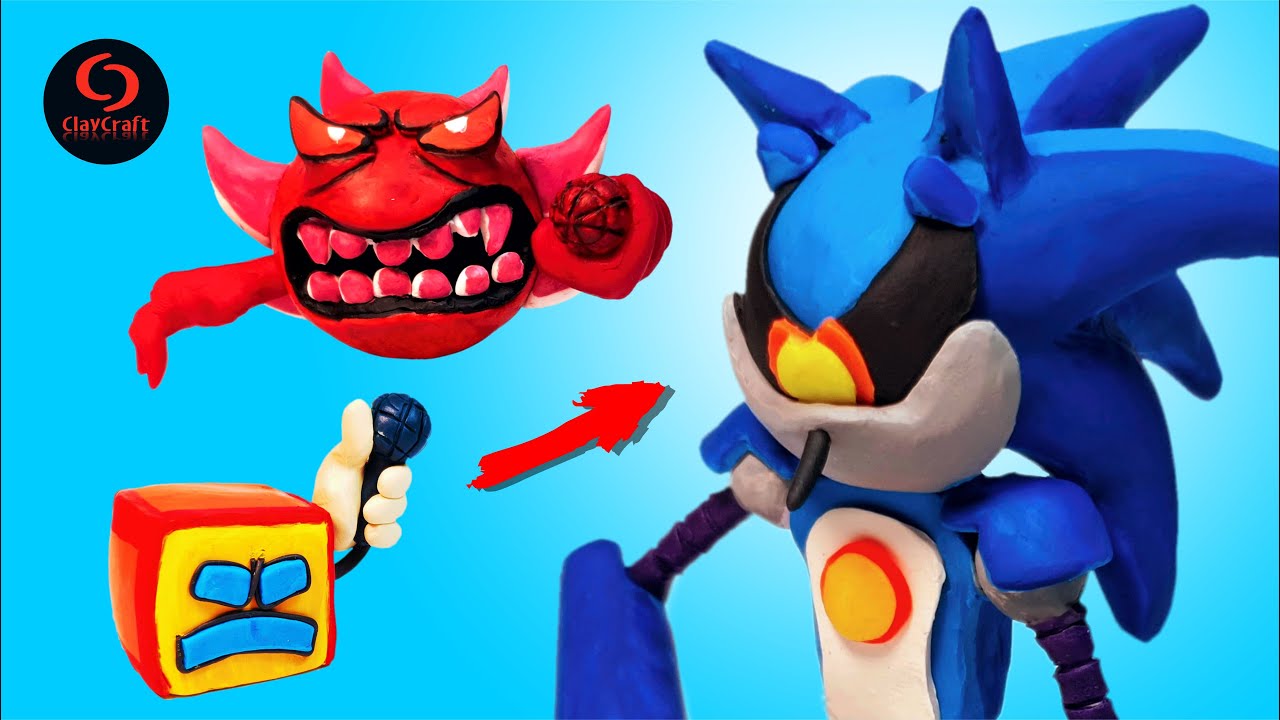 Friday Night Funkin'  Mecha Sonic, Geometry Dash / FNF Mods de Plastilina/Clay