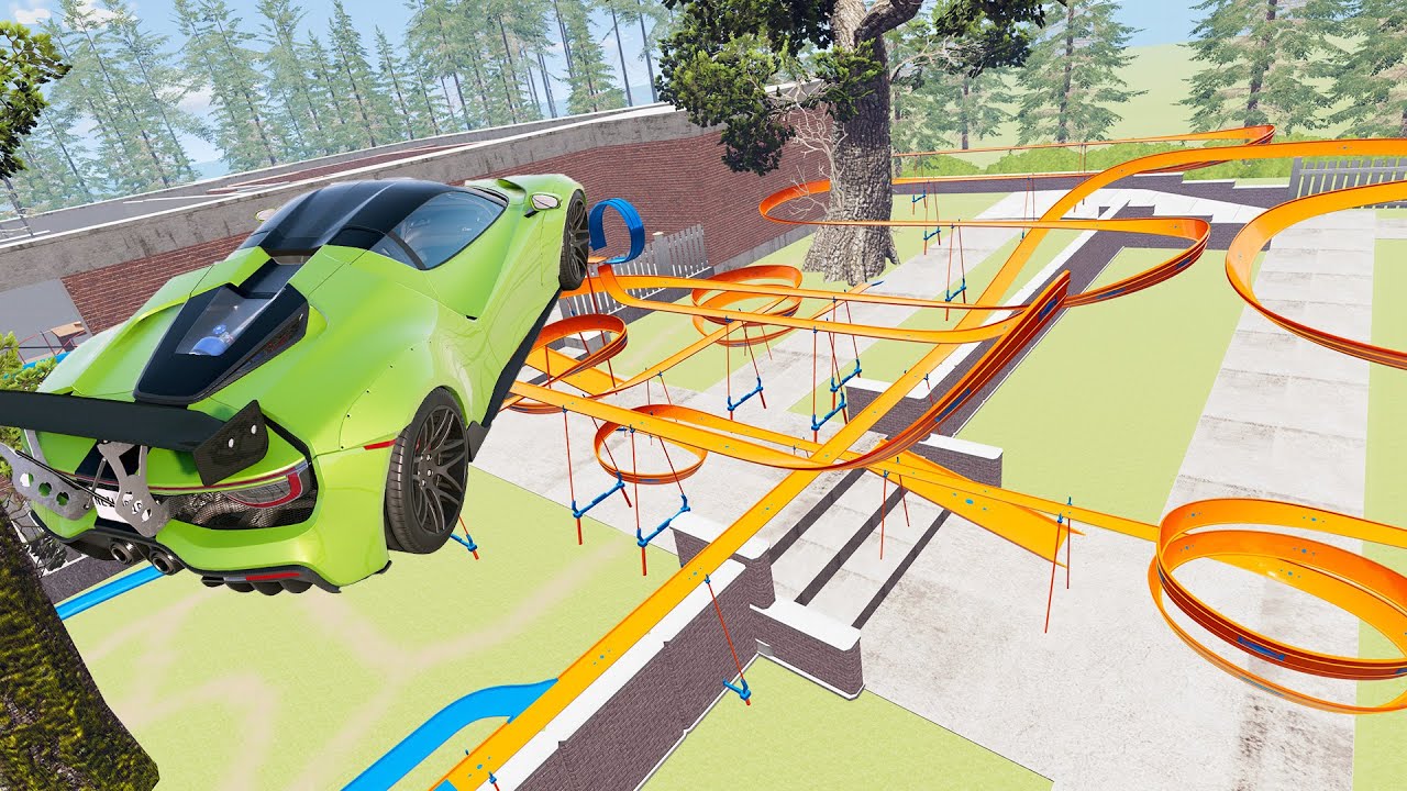 One Of The Coolest BeamNG Maps I've Ever Seen! ( HotWheels Backyard Track! )
