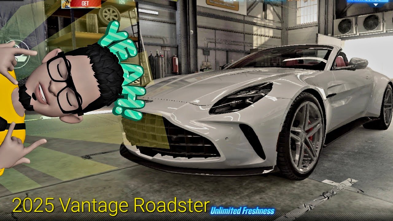 CSR2 Aston Martin 2025 Vantage Roadster(gold) - 7.07x run😊. Prestige Cup car