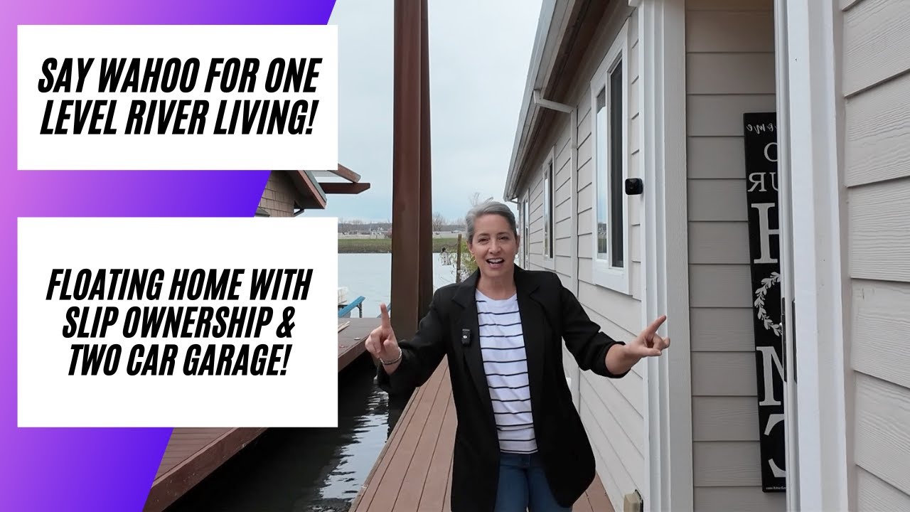 Floating home on ONE LEVEL in premier moorage on the Columbia River.