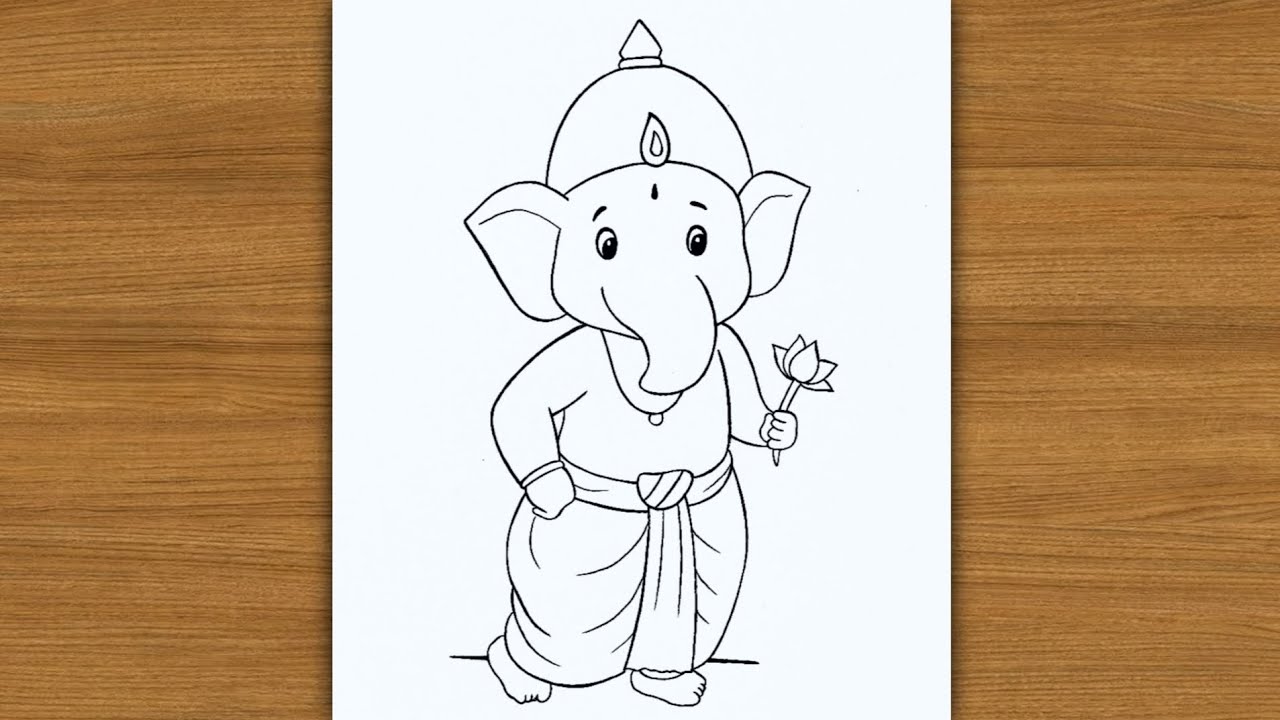 Ganpati bappa easy drawing | how to draw lord ganesha | ganesh ji drawing