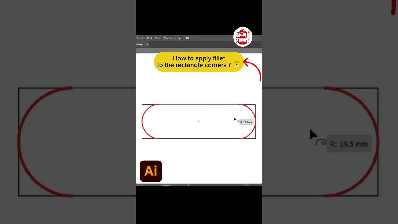 Quick Rounded Rectangle in Illustrator - Fillets in Adobe Illustrator