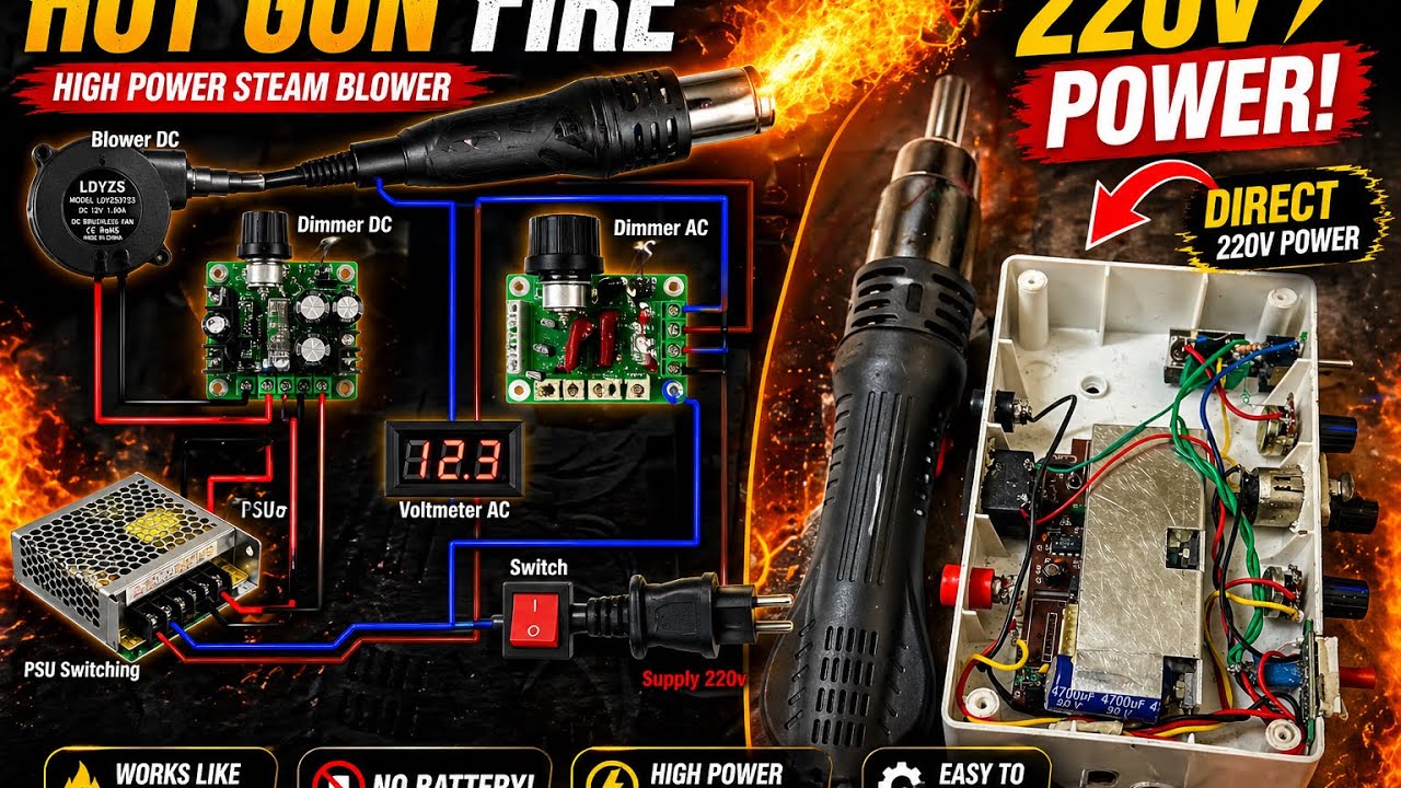 air hot gun kaise banaye | air hot gun machine| air hot gun #machine  #diyelectronics 