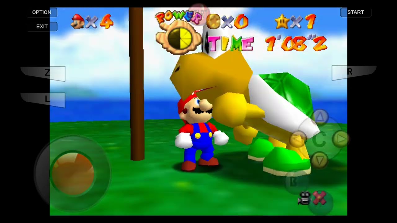 Jugando super mario 64