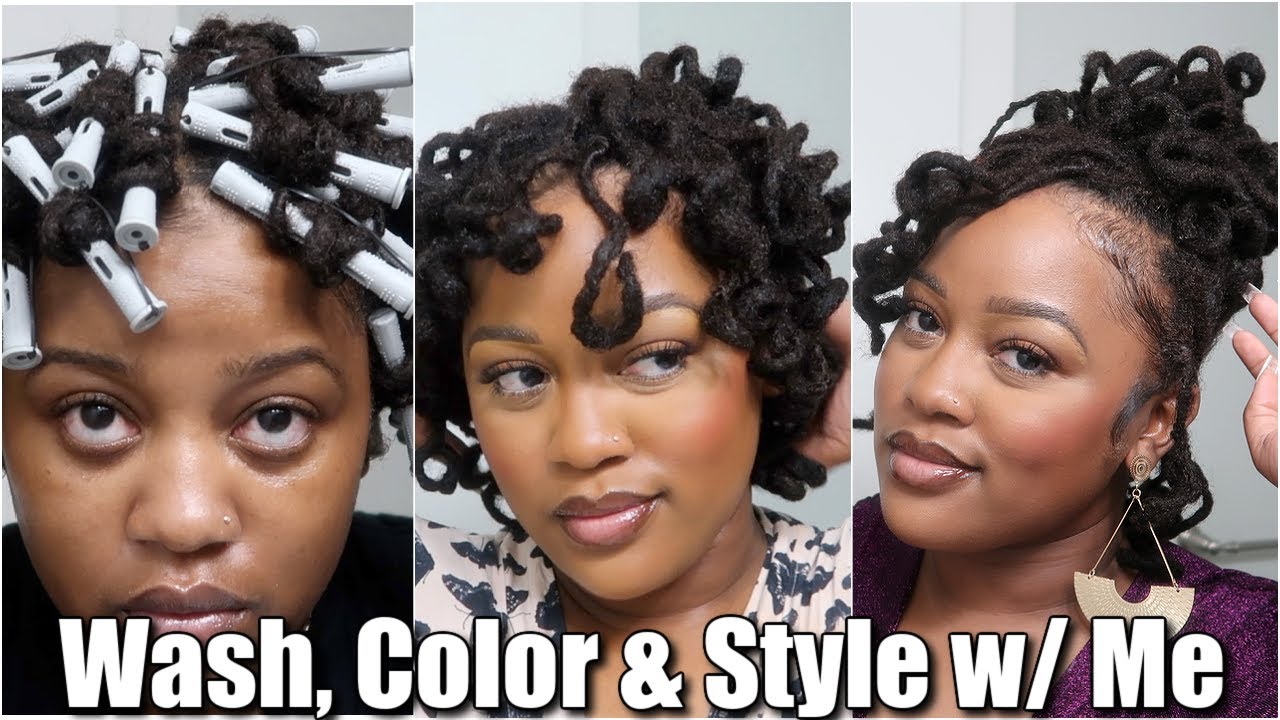 WASH, COLOR, & STYLE W/ ME :: PERM RODS ON SHORT/MED LOCS :: NO RETWIST